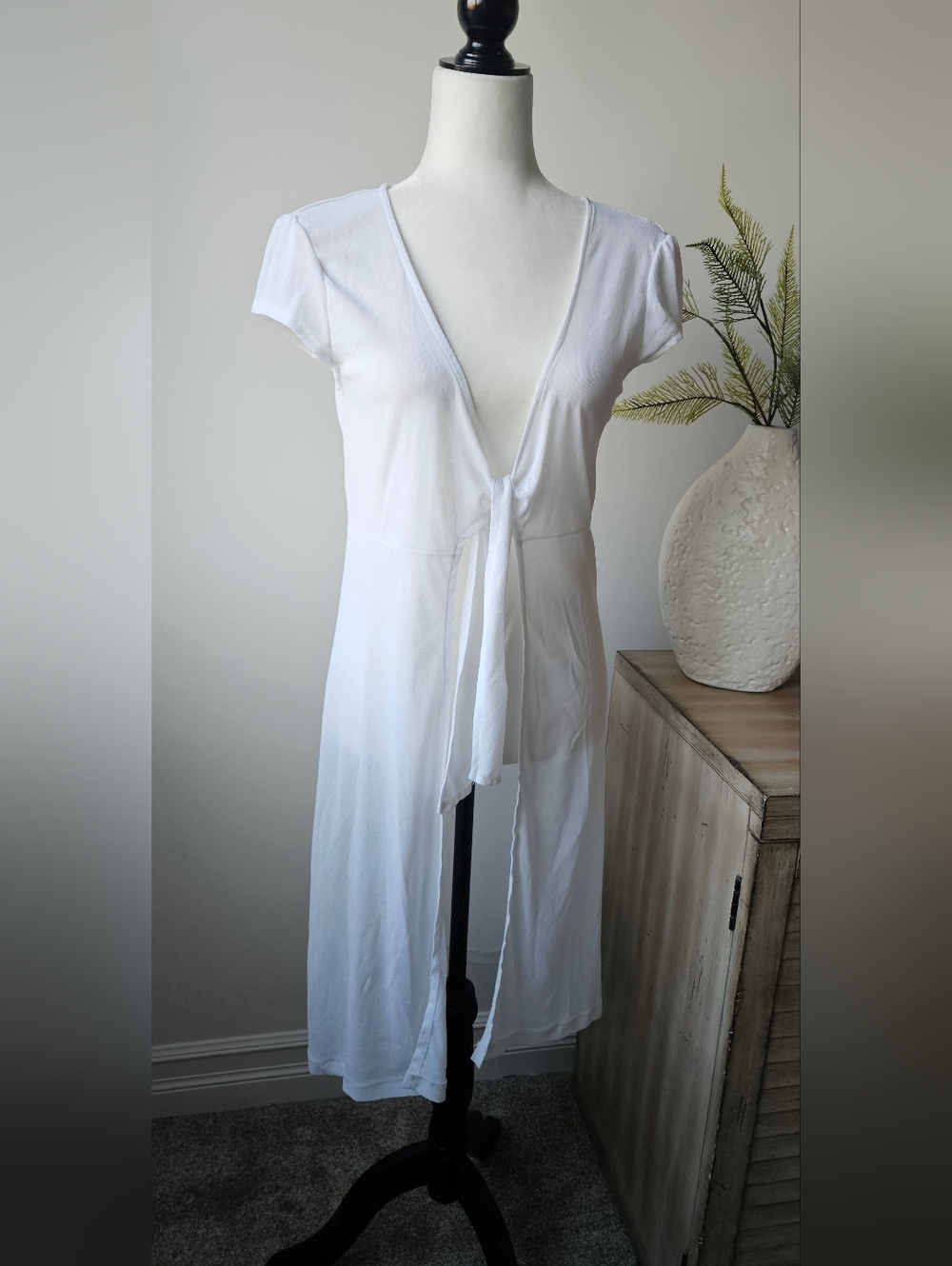 Cove White Tie-Front Swim Coverup
